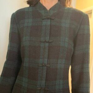 Green and black vintage coat dress